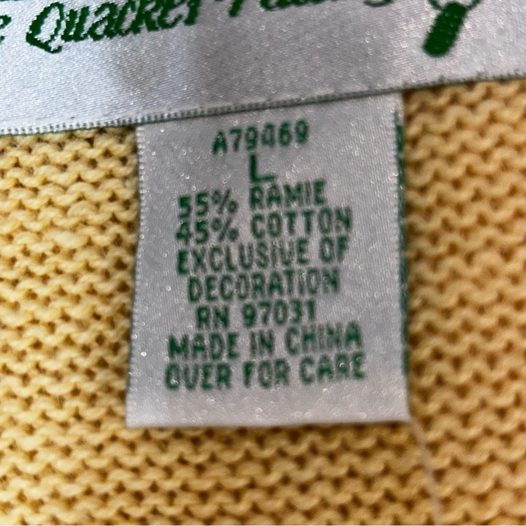 The Quacker Factory QVC Women’s Large Yellow Embroidered Sweater - Picture 4 of 16